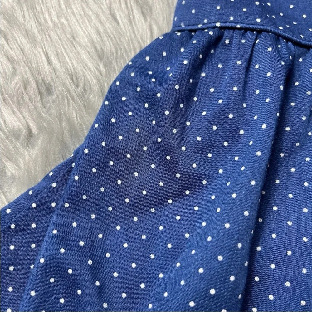 Vintage Winnie The Pooh Brand Toddler Girls Dress Navy White Polka Dot